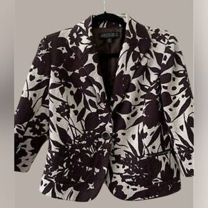 Lafayette 148 New York Jungle Print Crop Suit Jacket Size2